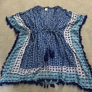 Blue and White Patterned Kaftan